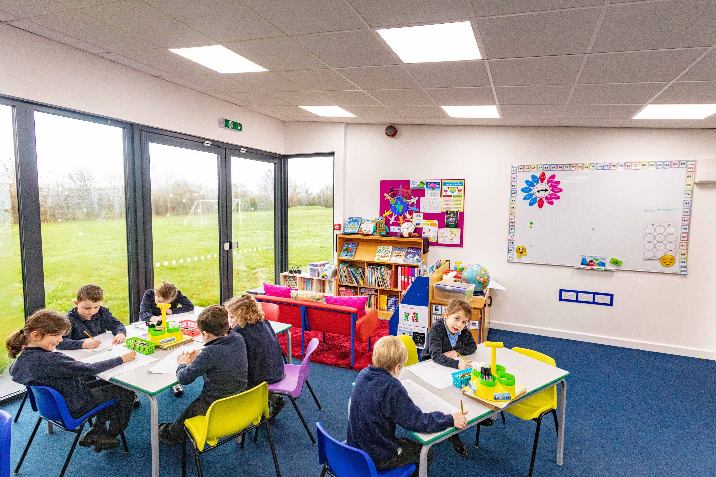 Children enjoying a spacious Vertis classroom