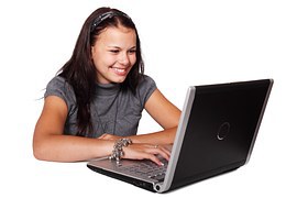 Student at computer